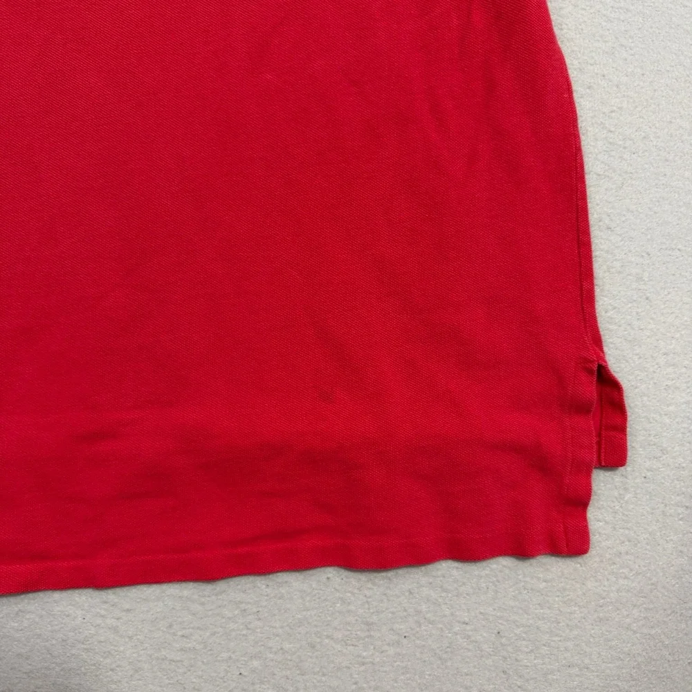 Vintage Polo Ralph Lauren Shirt Men XL Red Solid Short Sleeve Made in USA Cotton